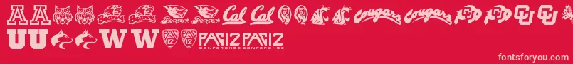 Pac12 Font – Pink Fonts on Red Background
