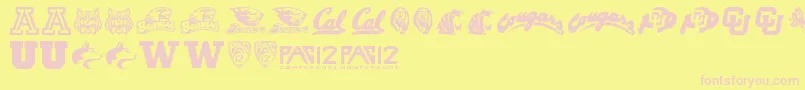 Pac12 Font – Pink Fonts on Yellow Background