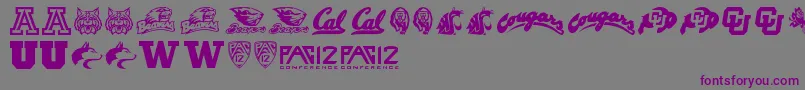 Pac12 Font – Purple Fonts on Gray Background