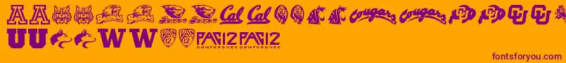 Pac12 Font – Purple Fonts on Orange Background