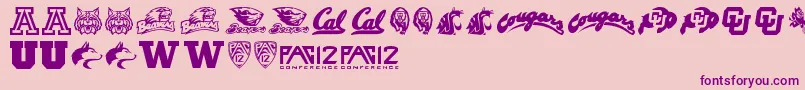 Pac12 Font – Purple Fonts on Pink Background