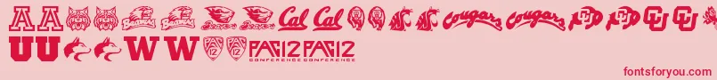 Pac12 Font – Red Fonts on Pink Background