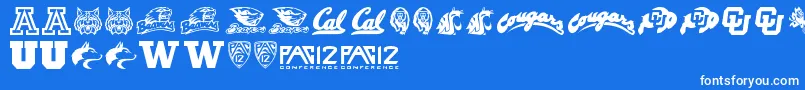 Шрифт Pac12 – белые шрифты на синем фоне