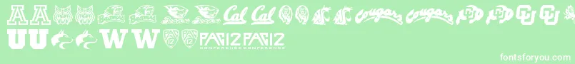 Pac12 Font – White Fonts on Green Background