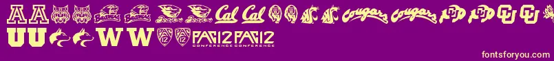 Pac12 Font – Yellow Fonts on Purple Background