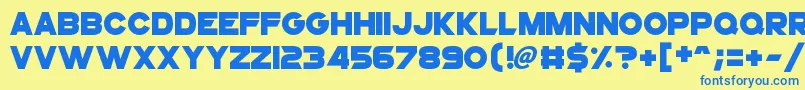 SuperstarX Font – Blue Fonts on Yellow Background