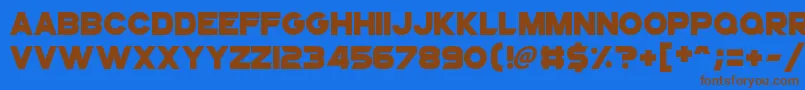 SuperstarX Font – Brown Fonts on Blue Background