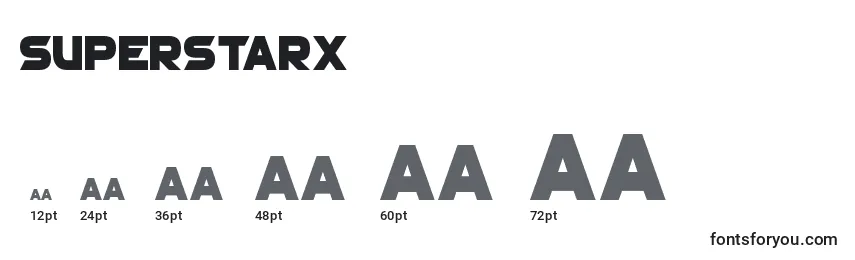SuperstarX (92603) Font Sizes