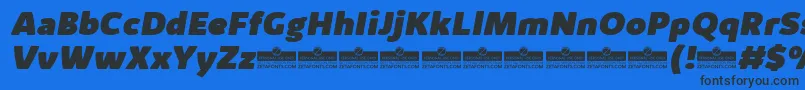 フォントKabrioAlternateHeavyItalicTrial – 黒い文字の青い背景