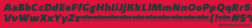 KabrioAlternateHeavyItalicTrial Font – Black Fonts on Red Background