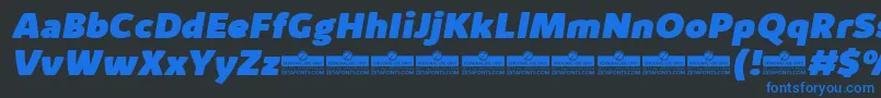 KabrioAlternateHeavyItalicTrial Font – Blue Fonts on Black Background