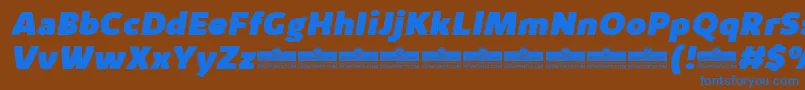 Шрифт KabrioAlternateHeavyItalicTrial – синие шрифты на коричневом фоне