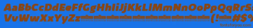 Шрифт KabrioAlternateHeavyItalicTrial – коричневые шрифты на синем фоне
