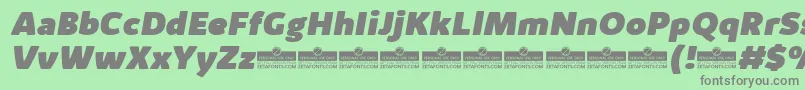 KabrioAlternateHeavyItalicTrial Font – Gray Fonts on Green Background