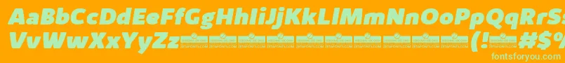 KabrioAlternateHeavyItalicTrial Font – Green Fonts on Orange Background