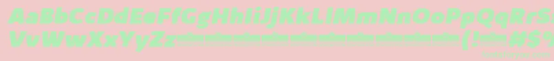 KabrioAlternateHeavyItalicTrial Font – Green Fonts on Pink Background