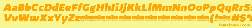 KabrioAlternateHeavyItalicTrial Font – Orange Fonts on Yellow Background