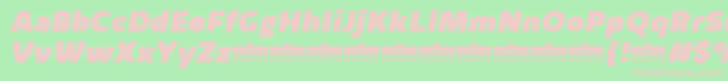 Шрифт KabrioAlternateHeavyItalicTrial – розовые шрифты на зелёном фоне