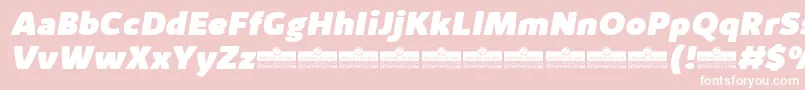 Шрифт KabrioAlternateHeavyItalicTrial – белые шрифты на розовом фоне