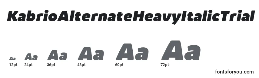 KabrioAlternateHeavyItalicTrial Font Sizes