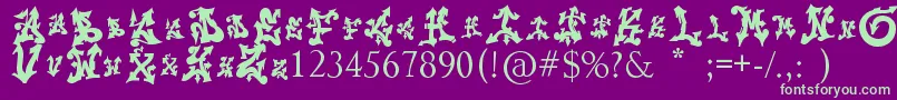 Trolldesigns Font – Green Fonts on Purple Background