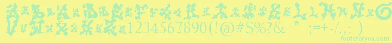 Trolldesigns Font – Green Fonts on Yellow Background