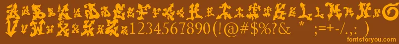 Trolldesigns Font – Orange Fonts on Brown Background