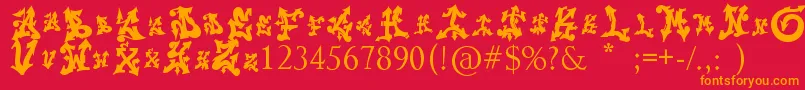 Trolldesigns Font – Orange Fonts on Red Background