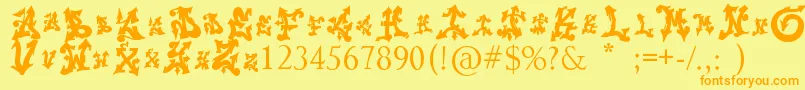 Trolldesigns Font – Orange Fonts on Yellow Background