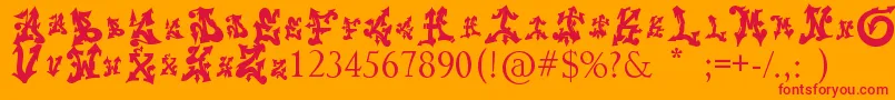Trolldesigns Font – Red Fonts on Orange Background