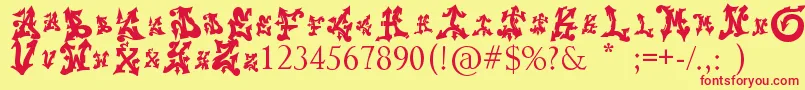 Trolldesigns Font – Red Fonts on Yellow Background