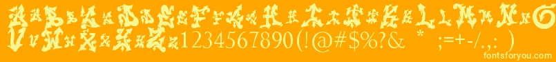 Trolldesigns Font – Yellow Fonts on Orange Background