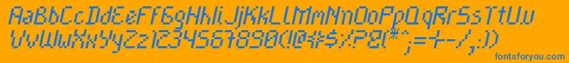 フォントCayetani – オレンジの背景に青い文字