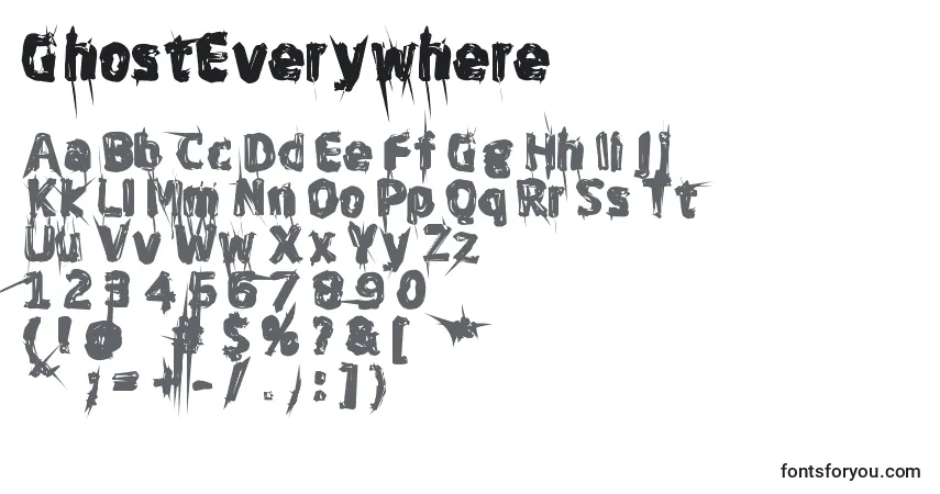 Czcionka GhostEverywhere – alfabet, cyfry, specjalne znaki