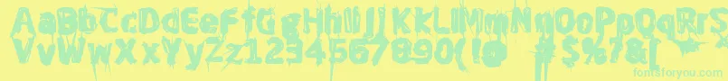 Saiba mais sobre a fonte GhostEverywhere Fonte GhostEverywhere – fontes verdes em um fundo amarelo