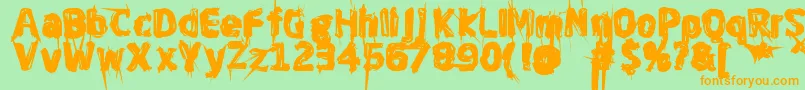 GhostEverywhere Font – Orange Fonts on Green Background