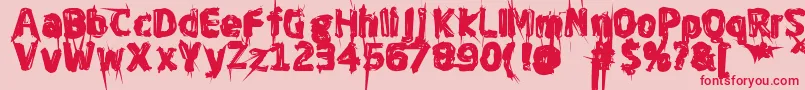 GhostEverywhere Font – Red Fonts on Pink Background