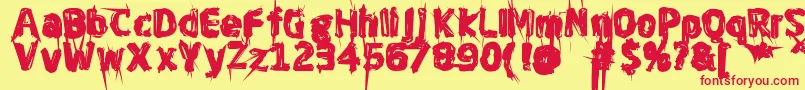 フォントGhostEverywhere – 赤い文字の黄色い背景