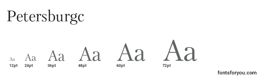 Размеры шрифта Petersburgc