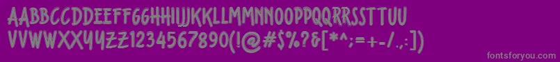 Fondianoutlinedm-Schriftart – Graue Schriften auf violettem Hintergrund