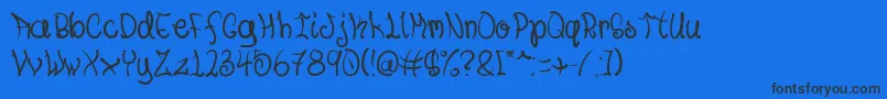 Youknowit Font – Black Fonts on Blue Background