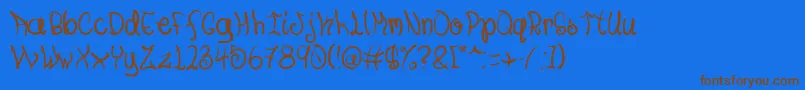 Youknowit Font – Brown Fonts on Blue Background