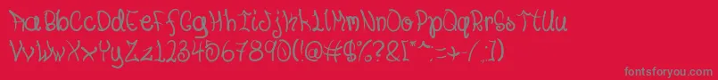 フォントYouknowit – 赤い背景に灰色の文字