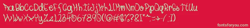 Youknowit Font – Green Fonts on Red Background