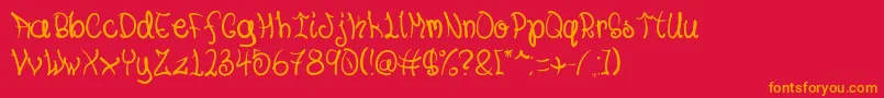 Youknowit Font – Orange Fonts on Red Background