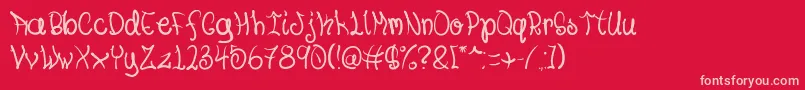 Youknowit Font – Pink Fonts on Red Background