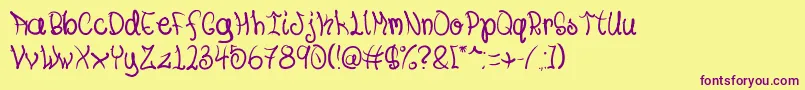 Youknowit Font – Purple Fonts on Yellow Background