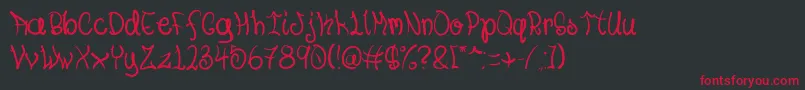 フォントYouknowit – 黒い背景に赤い文字