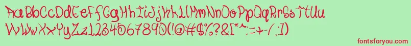Youknowit Font – Red Fonts on Green Background