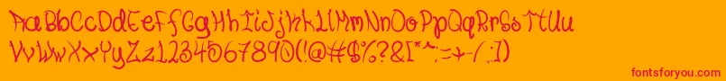 Youknowit Font – Red Fonts on Orange Background
